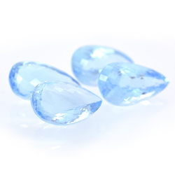 127.01ct Set Topazio Blu Taglio Goccia con Scacchiera