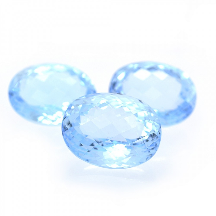 77.33ct Set Blau Topaz Oval Schnitt mit Schachbrett