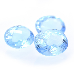 77.33ct Set Blau Topaz Oval Schnitt mit Schachbrett