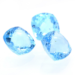 82.42ct Set Blau Topaz Kissen Schnitt mit Schachbrett