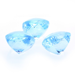 74.82ct Set Topazio Blu Taglio Cuscino con Scacchiera