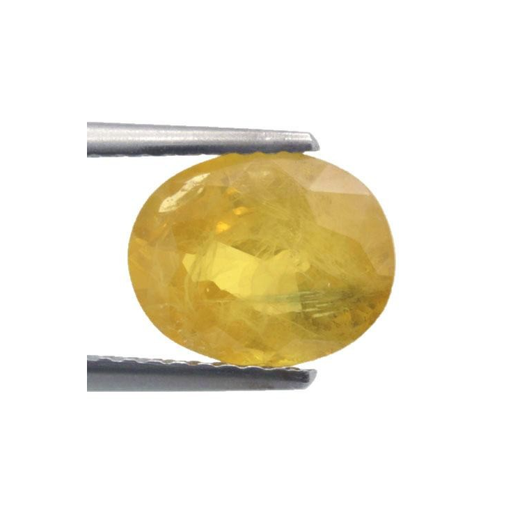 2,78 ct gelber Saphir im Ovalschliff, 9,22 x 7,40 mm