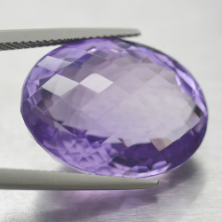 28.21ct Amethyst Oval Cut with Chessboard