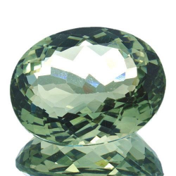 21.93ct Green Prasiolite Amethyst Oval Cut 20.5x15.8mm