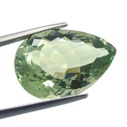 20,61 ct Prasiolite verte améthyste taille poire 23,2x15,9 mm