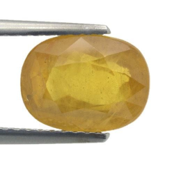 3,30 ct gelber Saphir im Ovalschliff 9,6 x 7,1 mm