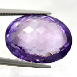 27.99ct Amethyst Oval Cut whith Chessboard