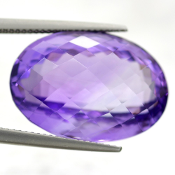 27.99ct Amethyst Oval Cut whith Chessboard