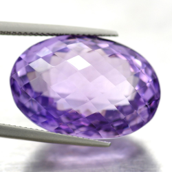 29.99ct Amethyst Oval Schnitt mit Schachbrett