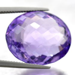 27.67ct Amethyst Oval Schnitt mit Schachbrett