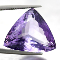 28.32ct Amethyst Trilliant Cut with Checkboard