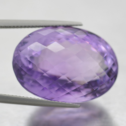 42.64ct Amethyst Oval Cut with Chessboard