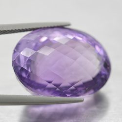 42.64ct Amethyst Oval Cut with Chessboard