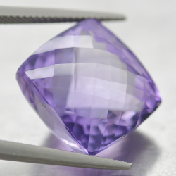 24.67ct Amethyst Cushion Cut with Chessboard