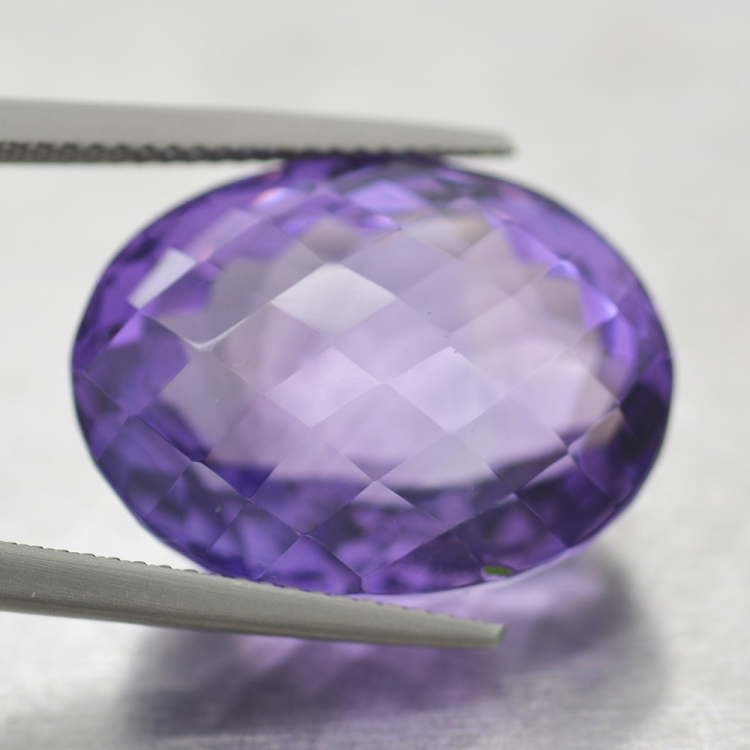 24.38ct Amethyst Oval Cut with Chessboard