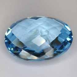 26.33ct Blue Topaz Oval Cut double Checkerboard