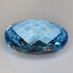 26.33ct Blue Topaz Oval Cut double Checkerboard