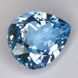 15.12ct Topazio Blu in Facetatto Goccia