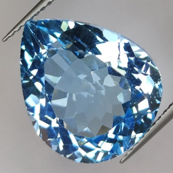 15.12ct Topaze Bleu Taille Poire