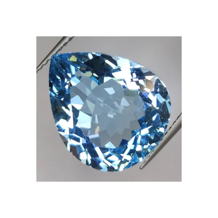 15.12ct Topaze Bleu Taille Poire