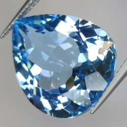 15.12ct Topaze Bleu Taille Poire