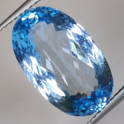 11.60ct Topaze Bleu Taille Ovale