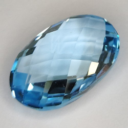 8.83ct Blue Topaz Oval Cut Double Checkerboard