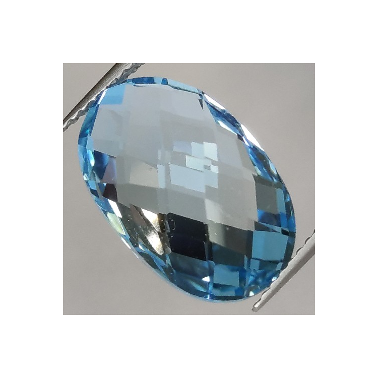 8.83ct Blue Topaz Oval Cut Double Checkerboard