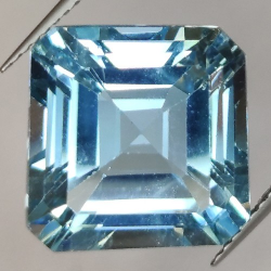 16.12ct Topazio Blu in Facetatto Asscher