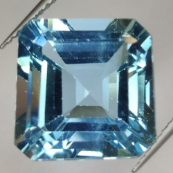 16.12ct Blue Topaz Asscher Cut