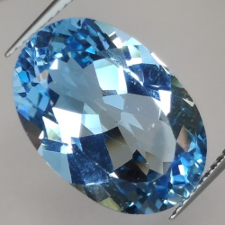 16.14ct Topazio Blu in Facetatto Ovale