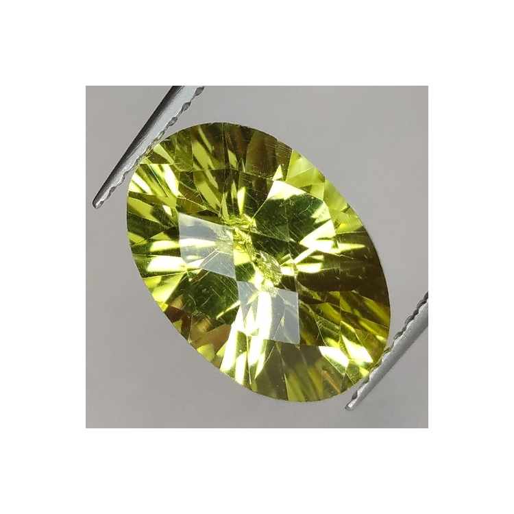 4.62ct Quartz Citron Ovale Concave Damier