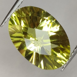 4.62ct Cuarzo Limón Talla Ovalada Cóncavo Damero