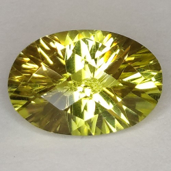 4.62ct Quarzo Limone Ovale Concavo Scacchiera