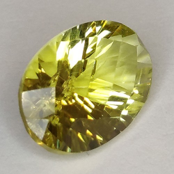 4.62ct Cuarzo Limón Talla Ovalada Cóncavo Damero