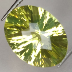 8.07ct Cuarzo Limón Talla Ovalada Cóncavo Damero