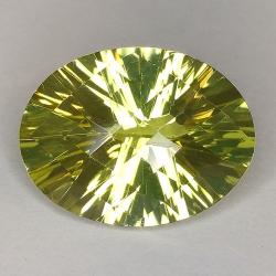 8.07ct Cuarzo Limón Talla Ovalada Cóncavo Damero