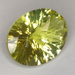 8.07ct Quartz Citron Ovale Concave Damier