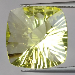 11.11ct Lemon Quartz Cushion Cut Concave Chessboard