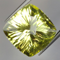 11.11ct Lemon Quartz Cushion Cut Concave Chessboard