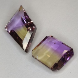 6.95ct  Ametrino Talla Esmeralda y Fantasia