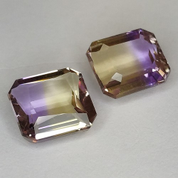 6.24ct Ametrin Smaragd Schnitt