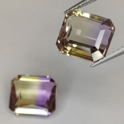 6.24ct Ametrin Smaragd Schnitt