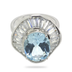 Blue Topaz & 925 Sterling Silver Ring