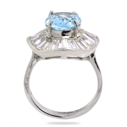 Blue Topaz & 925 Sterling Silver Ring