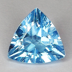 Gemme di TOPAZIO BLU in SFACCETTATO TRILLION di  3.54ct. 10.3 X 10.4 mm.