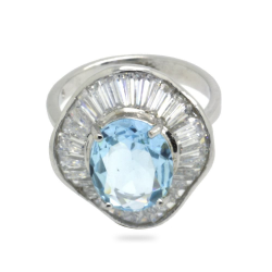 Blue Topaz & 925 Sterling Silver Ring