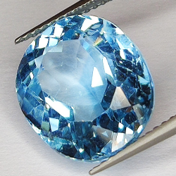 Gems gemstone BLUE TOPAZ FANTASY FACETED 3.12ct. 7X11mm.