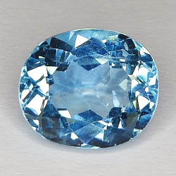 Gems gemstone BLUE TOPAZ FANTASY FACETED 3.12ct. 7X11mm.