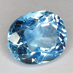 Gems gemstone BLUE TOPAZ FANTASY FACETED 3.12ct. 7X11mm.